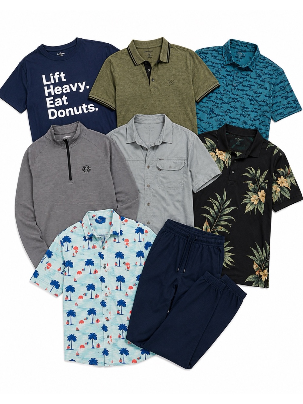 Size L Men’s Clothing Lot of 8 Abercrombie Wrangler Jack & Jones Mixed Bundle